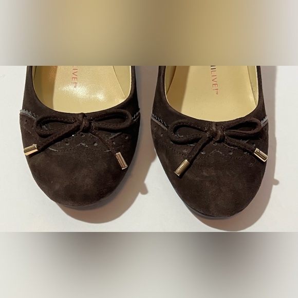 Isaac Mizrah Live Imkalma Brown Wedge Slip On Shoes Cute Bowtie 6M - Picture 4 of 13